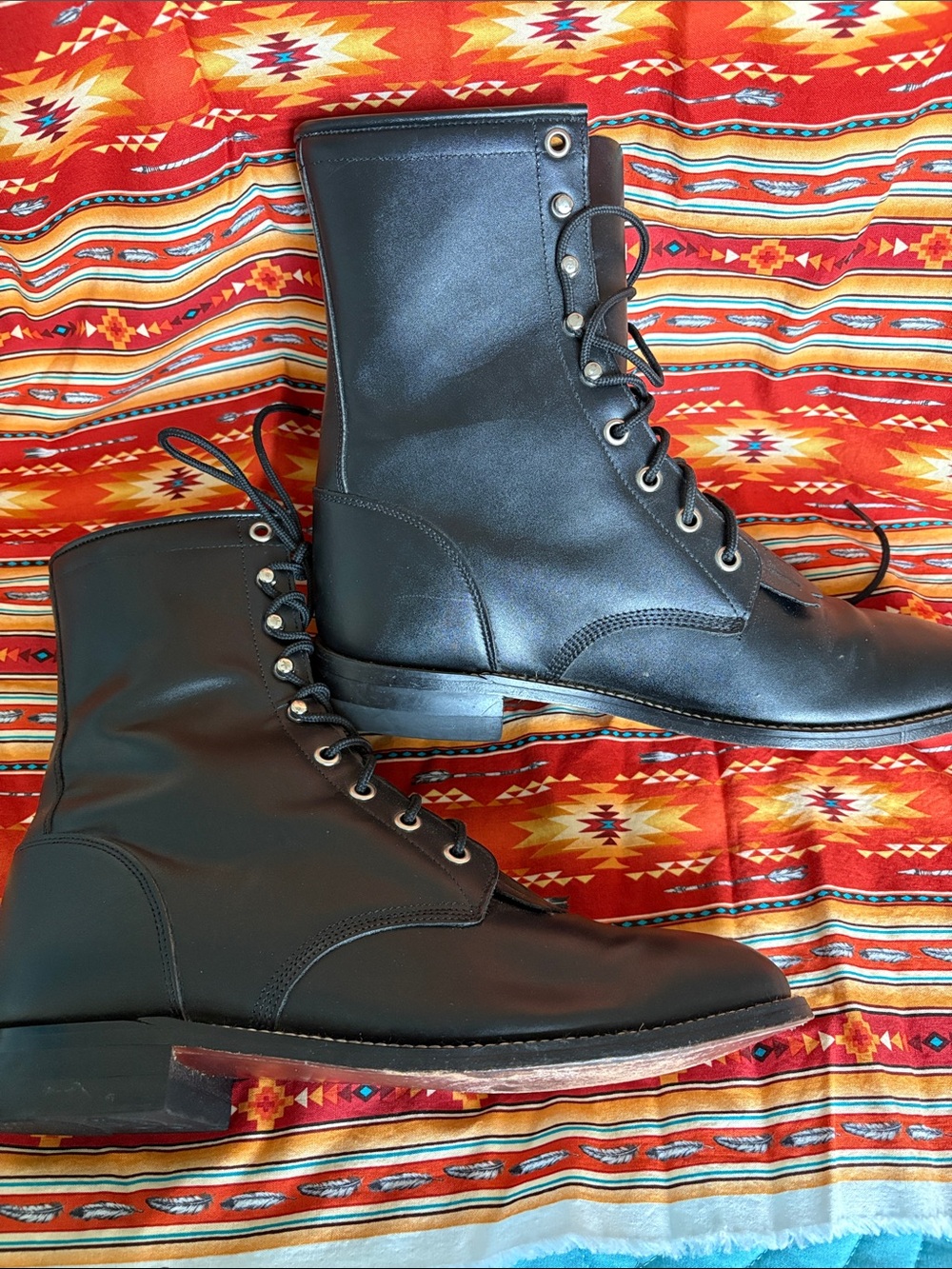 Women’s Justin Roper Black Leather Lace-Up Boots 8.5C - Picture 4 of 8